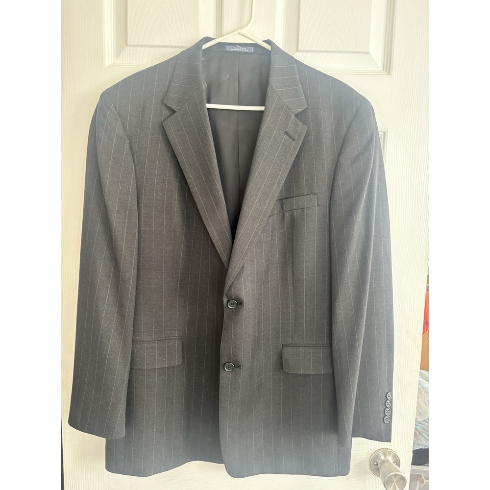 Austin Reed Men's 44R Charcoal Pin Stripe Wool Blazer Sport Coat Jacket‎ Classic